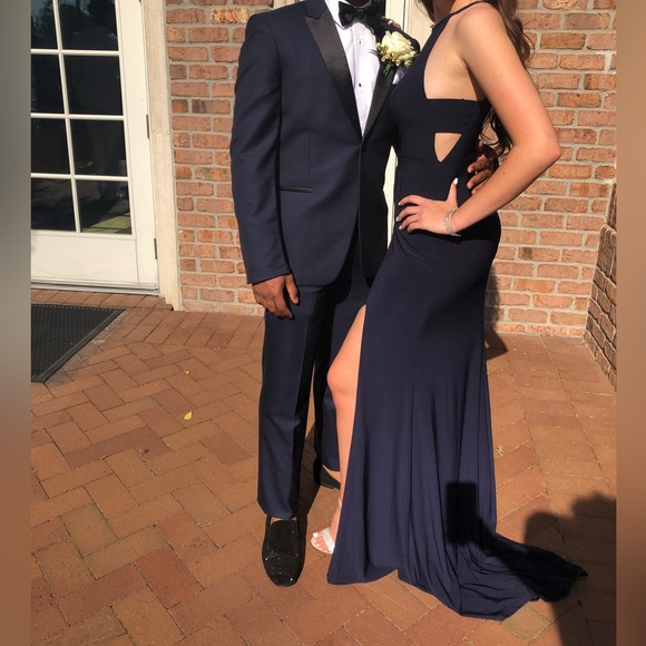 Sherri Hill Navy Prom Dress Size 6 - Picture 6 of 7